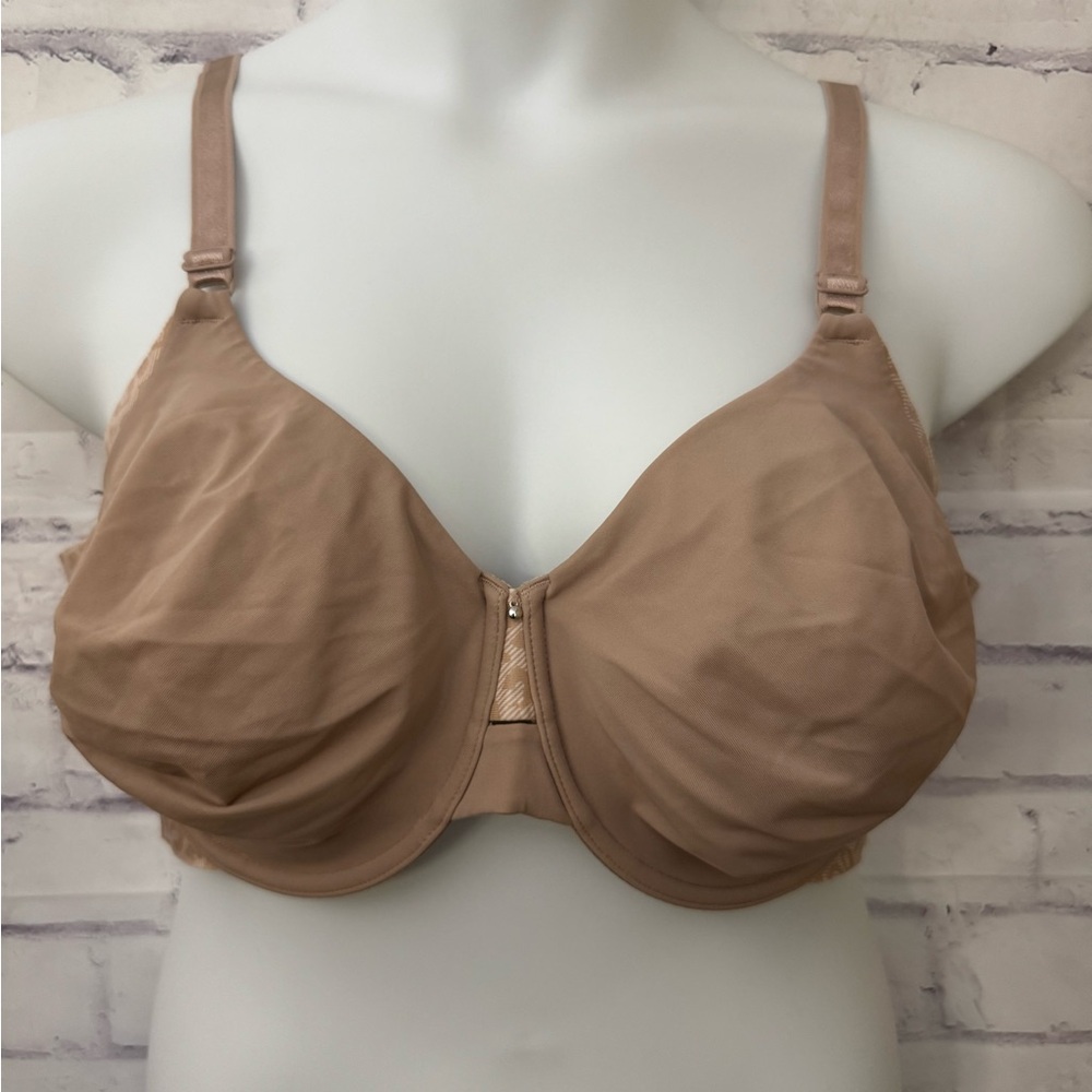 Olga Bra Size 44D No Side Effects Style G13561A Beige Animal Print Underwire